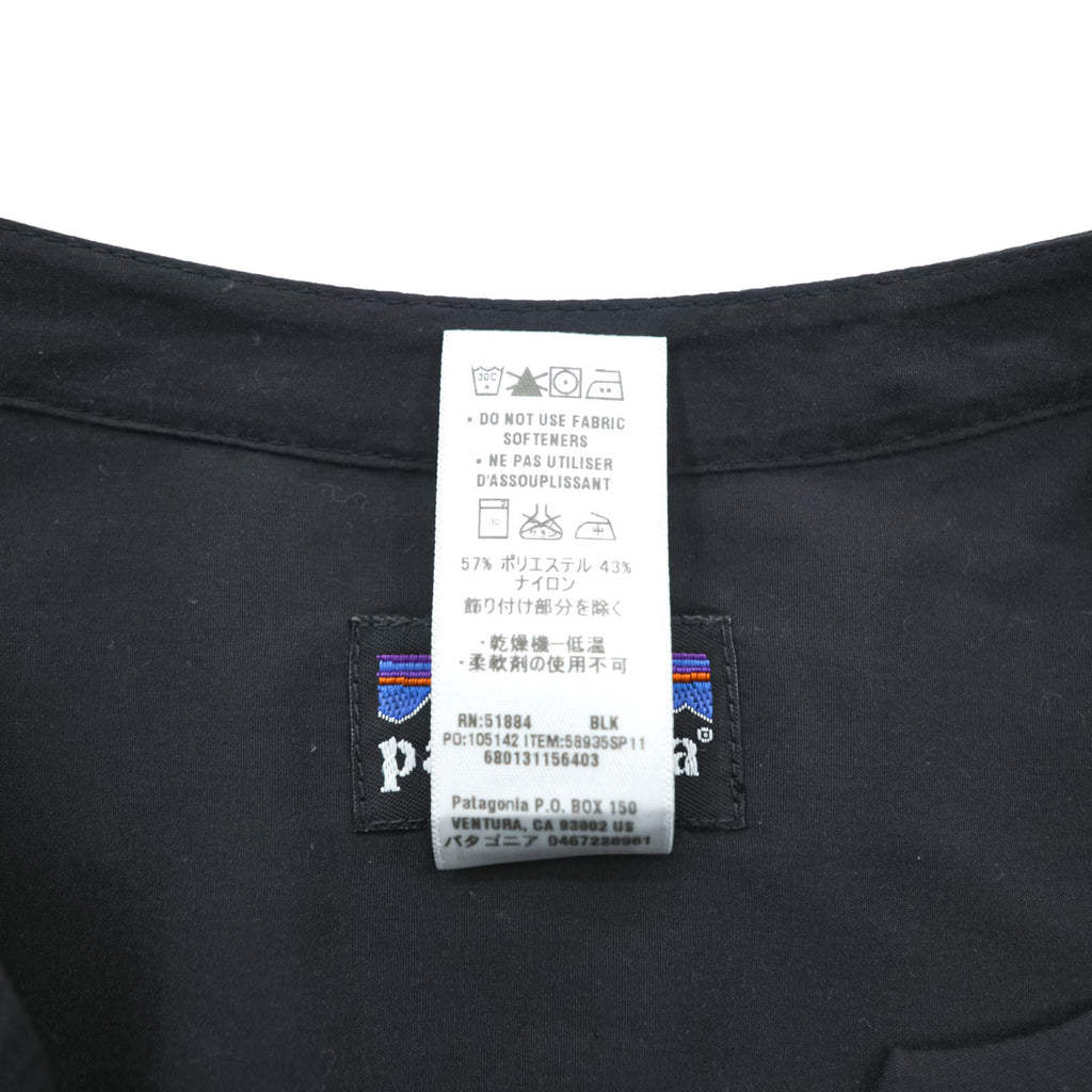 Patagonia サンシェルター ドレス ワンピース S ブラック UVカット ウエスト ドローコード 七分袖 チュニック 58935