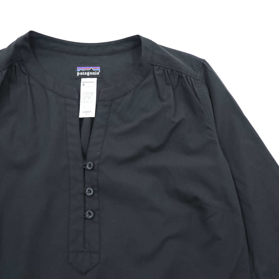 Patagonia サンシェルター ドレス ワンピース S ブラック UVカット ウエスト ドローコード 七分袖 チュニック 58935