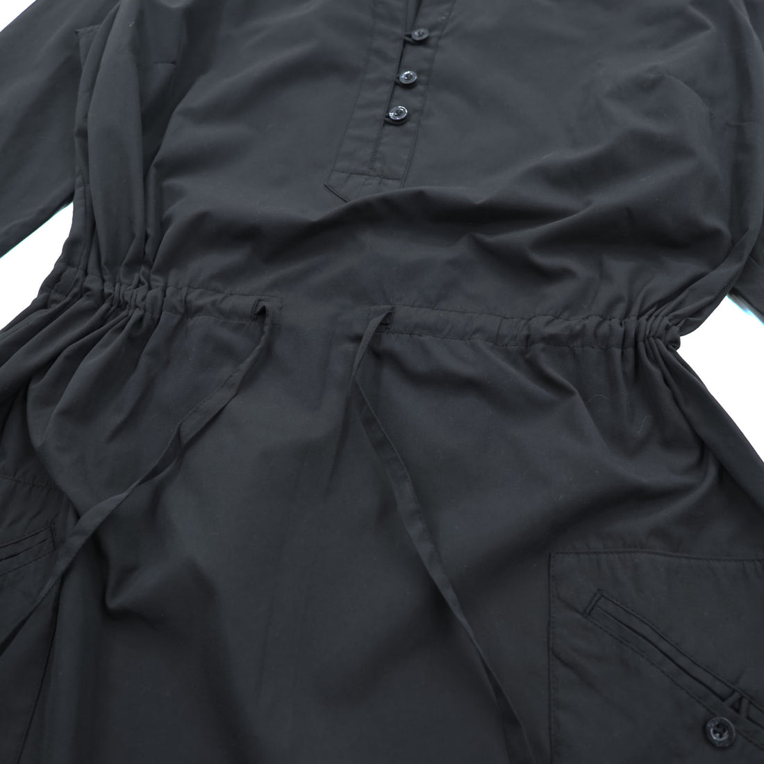 Patagonia サンシェルター ドレス ワンピース S ブラック UVカット ウエスト ドローコード 七分袖 チュニック 58935