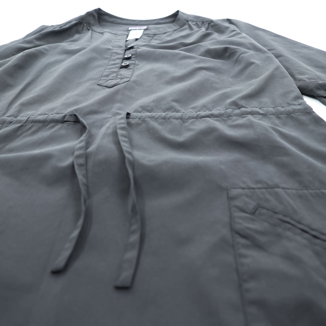 Patagonia サンシェルター ドレス ワンピース S ブラック UVカット ウエスト ドローコード 七分袖 チュニック 58935