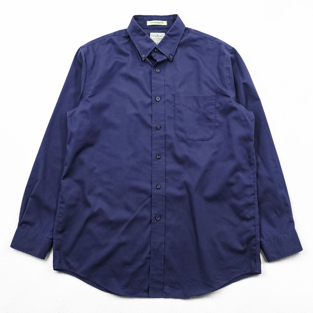 L.L.Bean button-down shirt, size M, navy, wrinkle-resistant, item number 264077
