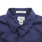 L.L.Bean button-down shirt, size M, navy, wrinkle-resistant, item number 264077