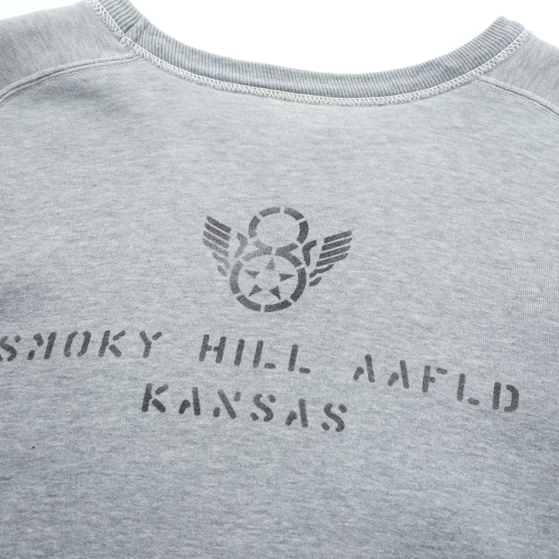 BUZZ RICKSON'S 日本製 スウェット トレーナー L グレー The Flying Eight Balls 染み込みプリント