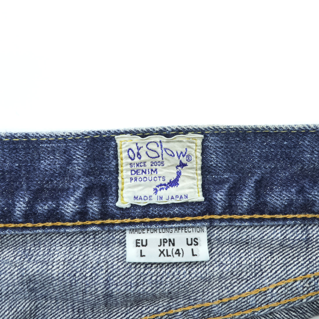 orSlow 107 IVY FIT Selvedge Denim Pants Blue XL~ 5-Pocket Basic Made in Japan