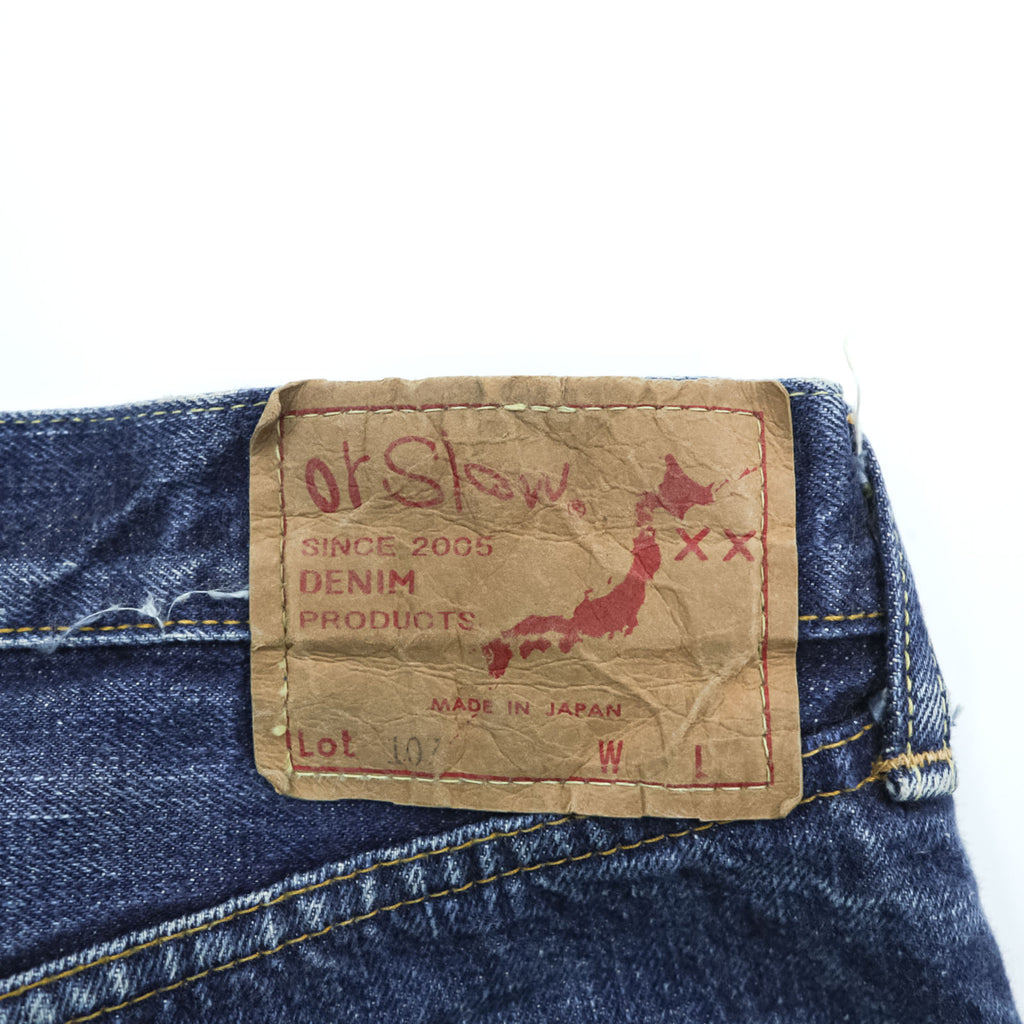 orSlow 107 IVY FIT Selvedge Denim Pants Blue XL~ 5-Pocket Basic Made in Japan