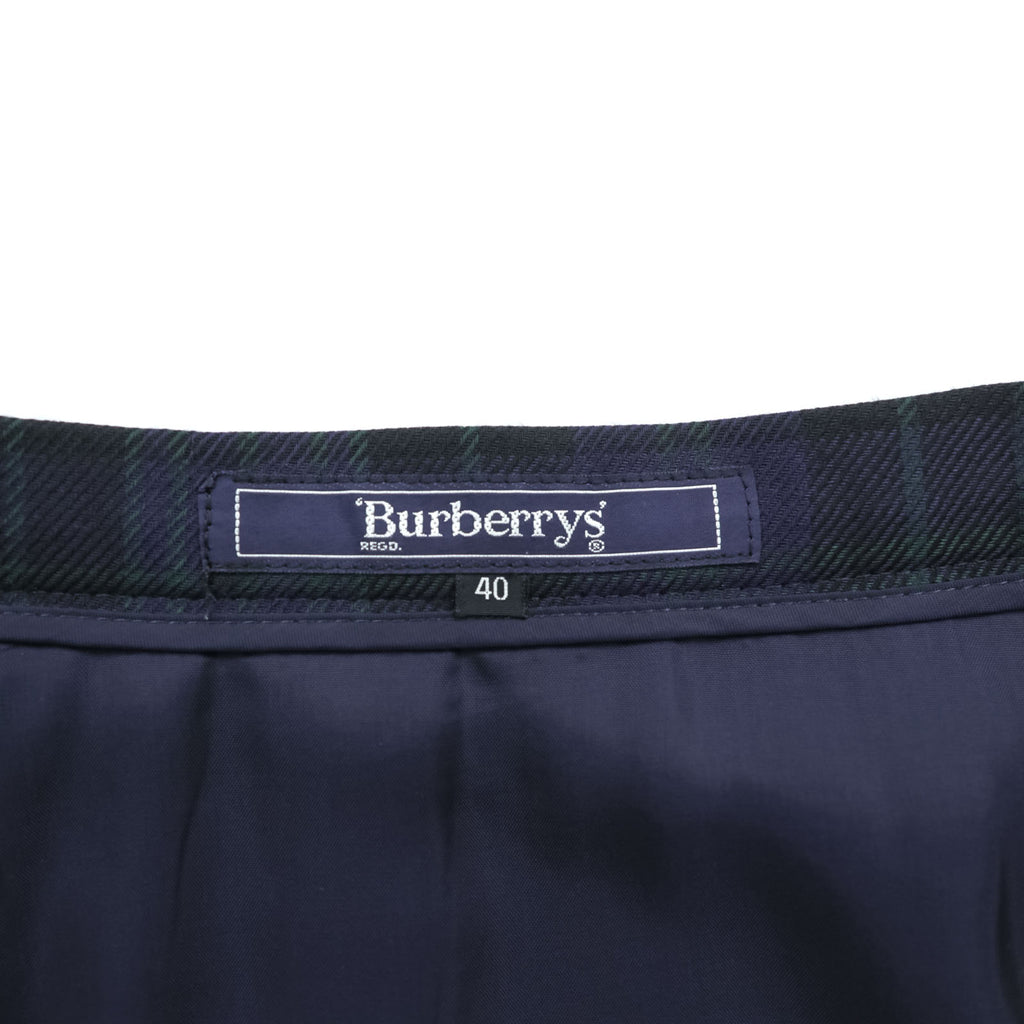 BURBERRY 90年代 ヴィンテージ 日本製 チェック プリーツ スカート L グリーン ネイビー ブラックウォッチ