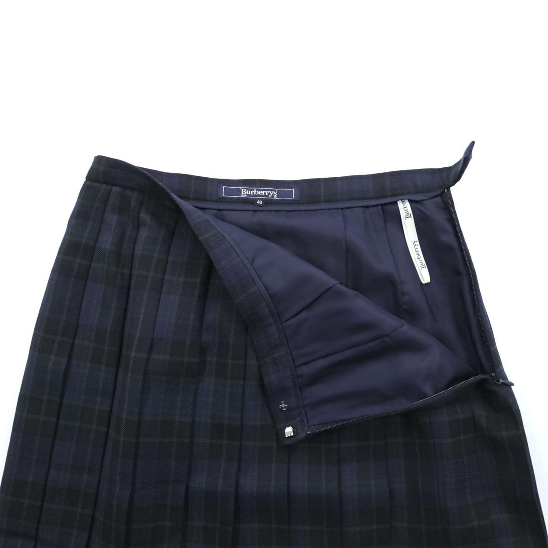 BURBERRY 90年代 ヴィンテージ 日本製 チェック プリーツ スカート L グリーン ネイビー ブラックウォッチ