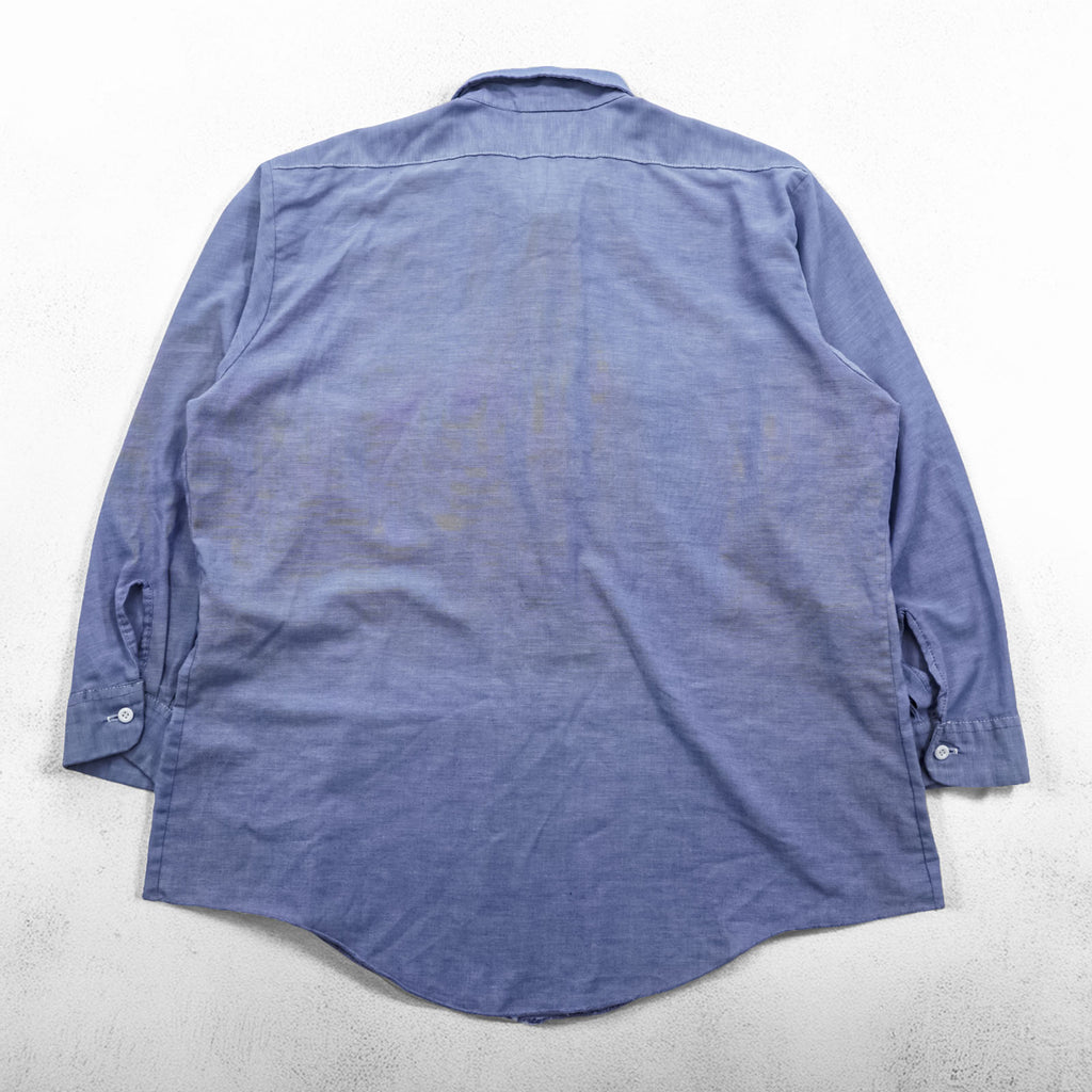 Dickies 80s Vintage USA Made Chambray Shirt XL Blue Work Shirt