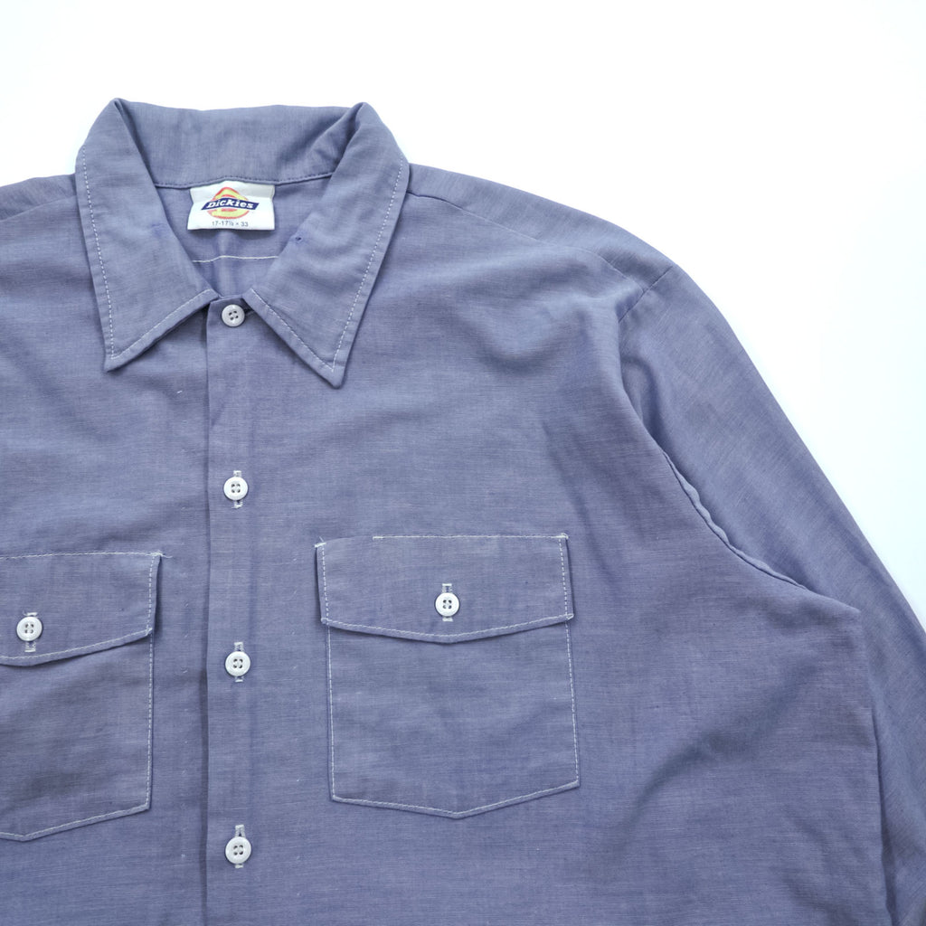 Dickies 80s Vintage USA Made Chambray Shirt XL Blue Work Shirt