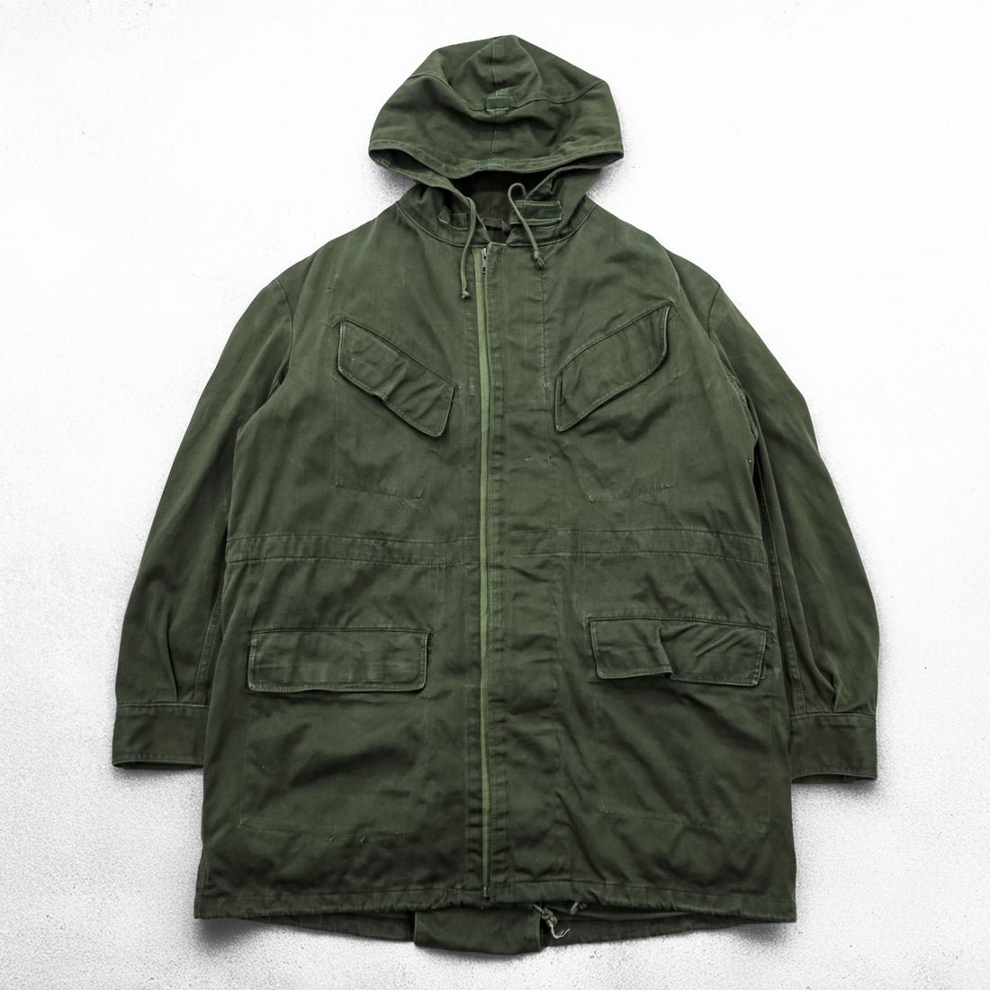 Vintage 1970s Belgian Army M-64 Mod Parka XL Khaki SEYNTEX 1977