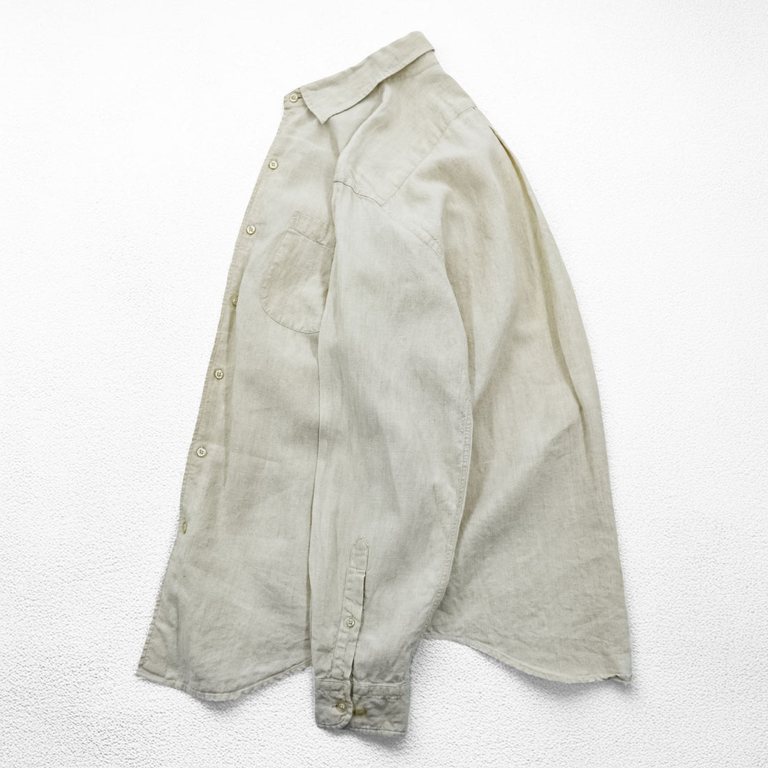 LANDS' END 90s Vintage Linen shirt, size M, beige