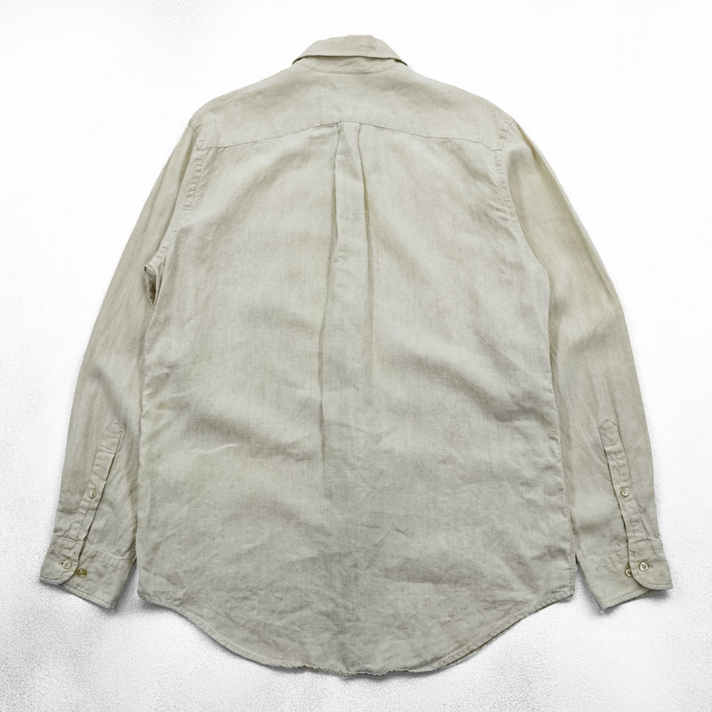 LANDS' END 90s Vintage Linen shirt, size M, beige