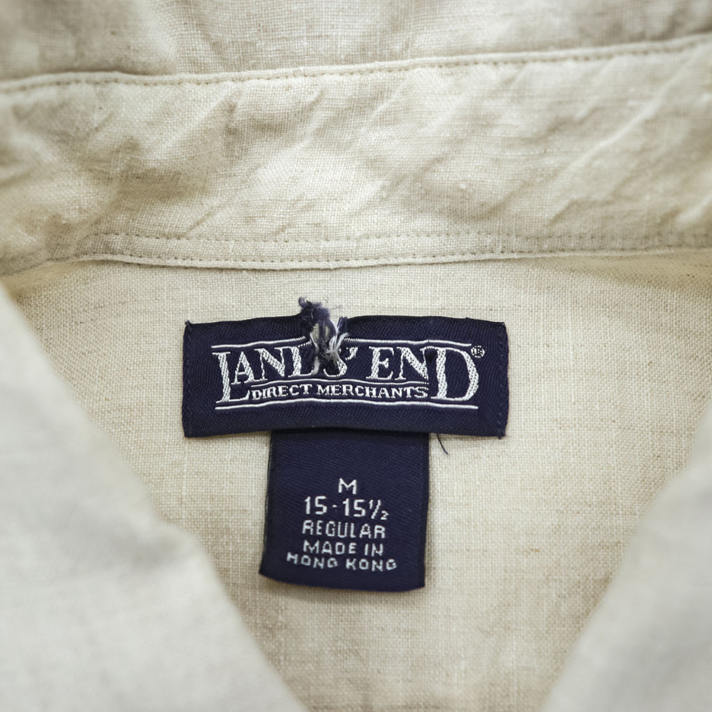 LANDS' END 90s Vintage Linen shirt, size M, beige