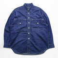 VERSACE 90s Vintage Denim Shirt, Size XL and up, Blue, JEANS COUTURE, Medusa Buttons