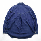 VERSACE 90s Vintage Denim Shirt, Size XL and up, Blue, JEANS COUTURE, Medusa Buttons