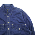 VERSACE 90s Vintage Denim Shirt, Size XL and up, Blue, JEANS COUTURE, Medusa Buttons