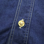 VERSACE 90s Vintage Denim Shirt, Size XL and up, Blue, JEANS COUTURE, Medusa Buttons