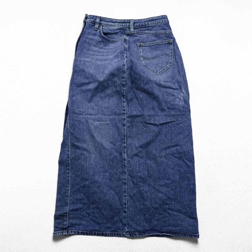 Lee フロントスリット デニム ロングスカート L インディゴ ブルー ULTRA LONG SPLIT USAモデル