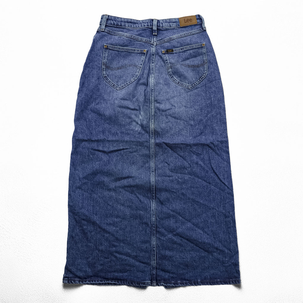 Lee フロントスリット デニム ロングスカート L インディゴ ブルー ULTRA LONG SPLIT USAモデル