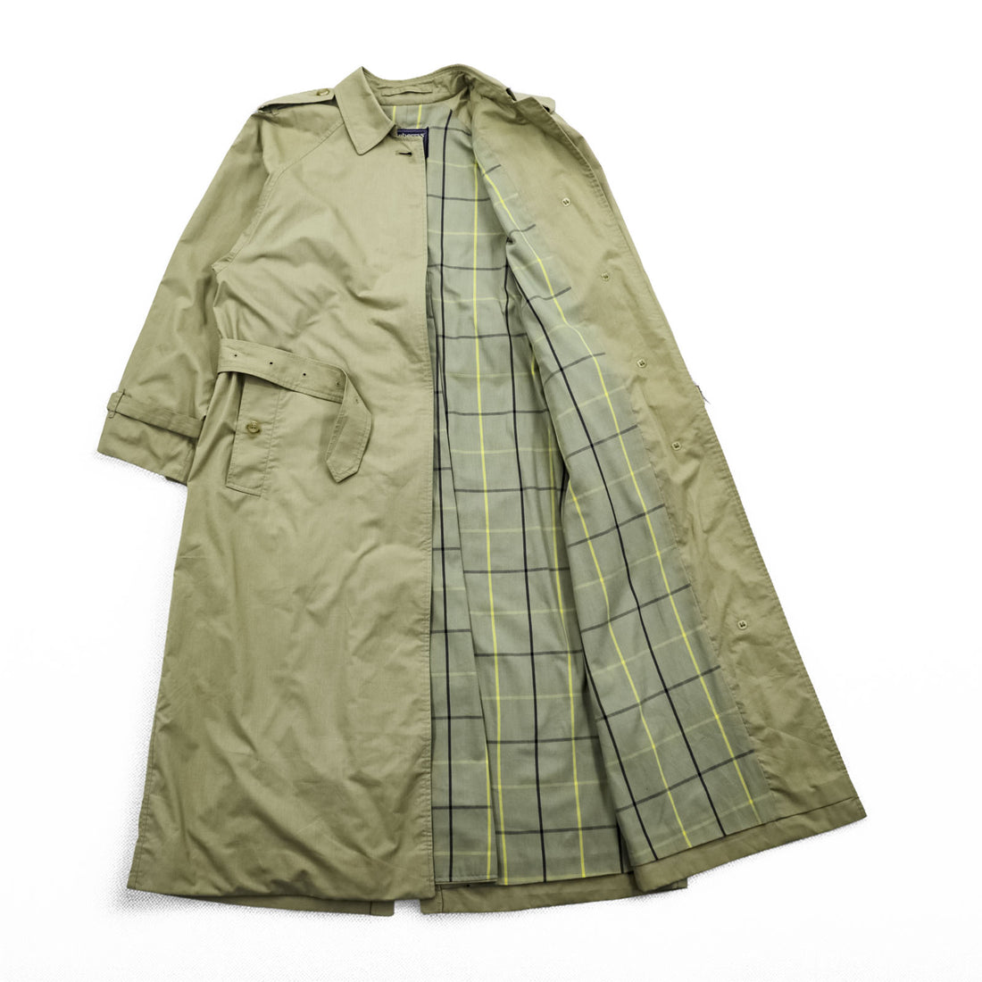BURBERRY 英国製 90年代 ヴィンテージ バルマカーン ステンカラーコート トレンチコート XL ベルト付 エポレット 裏地チェック イングランド製