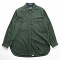 Vintage 1970s Pendleton Outdoorsman Solid Green Wool Shirt USA Made XL