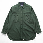 Vintage 1970s Pendleton Outdoorsman Solid Green Wool Shirt USA Made XL