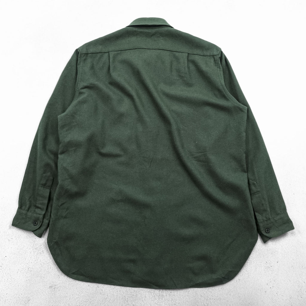 Vintage 1970s Pendleton Outdoorsman Solid Green Wool Shirt USA Made XL