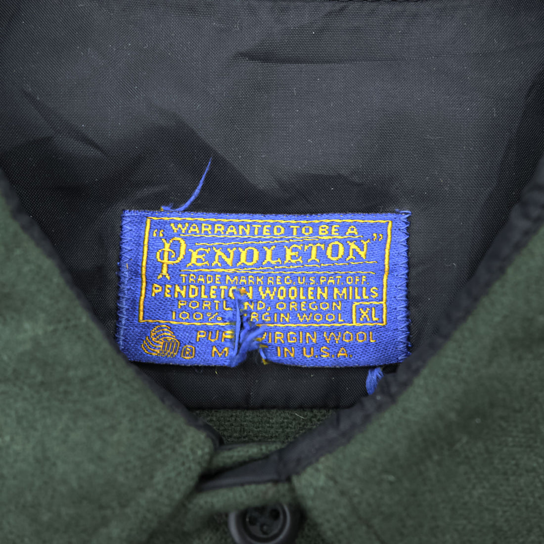 Vintage 1970s Pendleton Outdoorsman Solid Green Wool Shirt USA Made XL