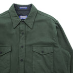 Vintage 1970s Pendleton Outdoorsman Solid Green Wool Shirt USA Made XL