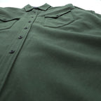 Vintage 1970s Pendleton Outdoorsman Solid Green Wool Shirt USA Made XL