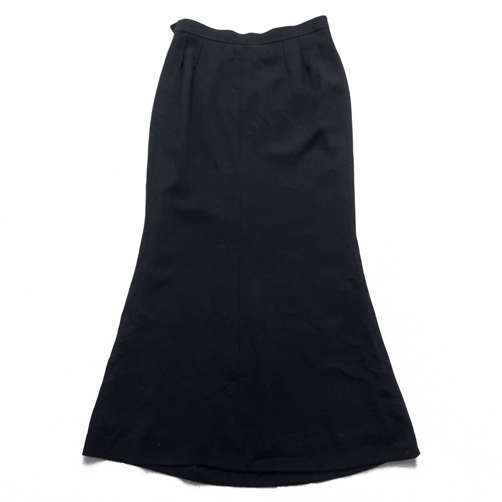 YVES SAINT LAURENT フランス製 80年代 ヴィンテージ ロング スカート L ブラック マーメイド フレア rive gauche