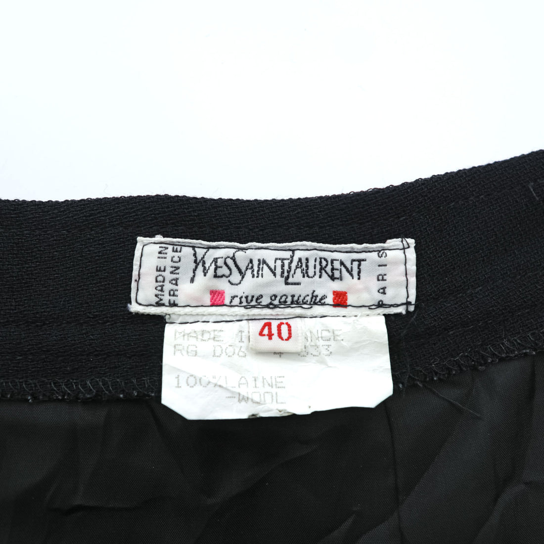 YVES SAINT LAURENT フランス製 80年代 ヴィンテージ ロング スカート L ブラック マーメイド フレア rive gauche