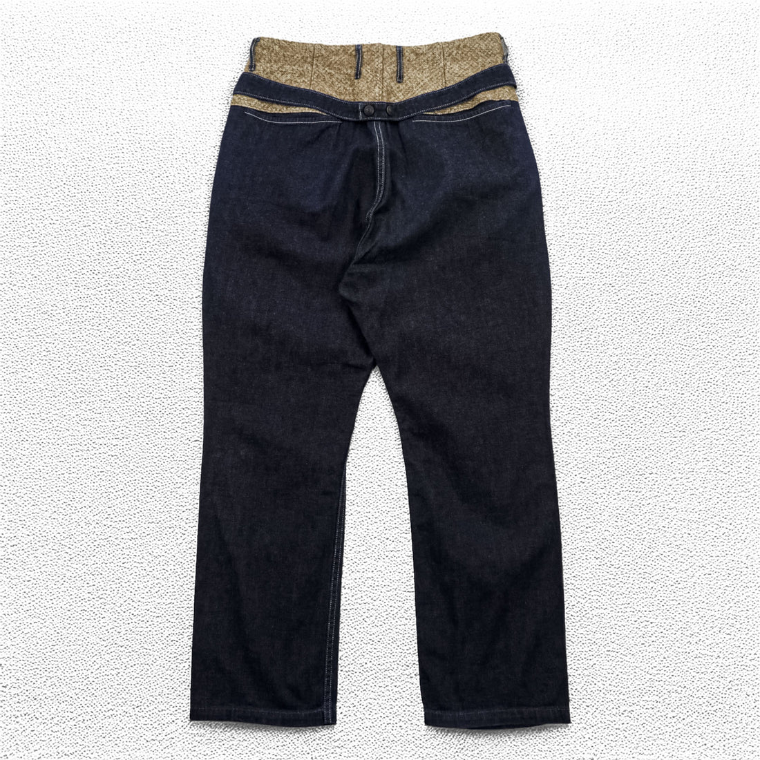 KAPITAL Japan Made Pierrot Pants Denim Sarouel Pants M Indigo Blue Color Block