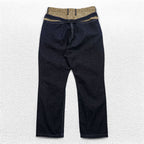 KAPITAL Japan Made Pierrot Pants Denim Sarouel Pants M Indigo Blue Color Block