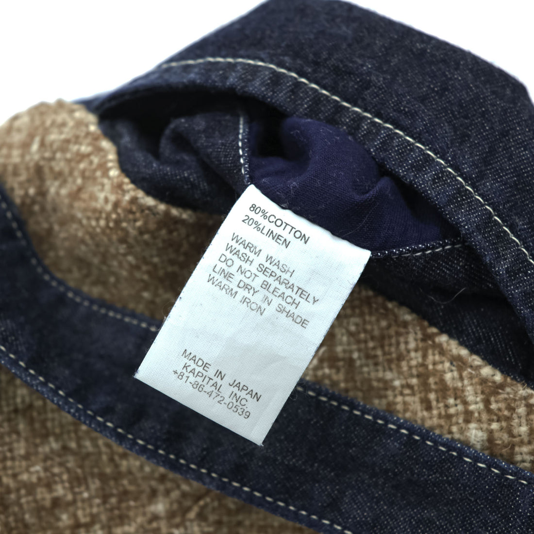 KAPITAL Japan Made Pierrot Pants Denim Sarouel Pants M Indigo Blue Color Block