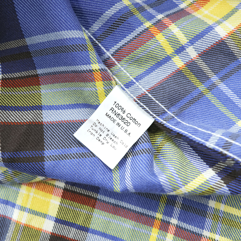 GITMAN BROS. USA製 チェック フランネルシャツ 長袖シャツ S イエロー ブルー ボタンダウン VINTAGE