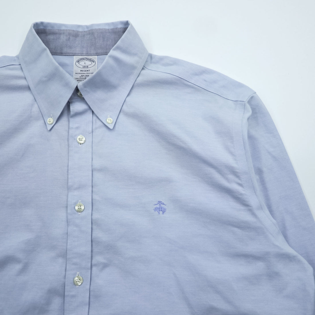 Brooks Brothers オックスフォード ボタンダウンシャツ L ブルー ワンポイントロゴ REGENT