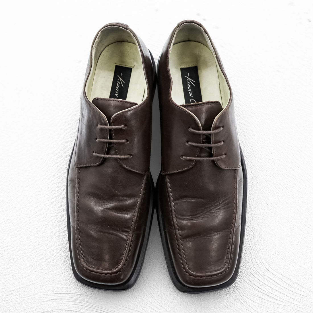KENNETH COLE 90年代 スクエアトゥ Uチップ ドレスシューズ 革靴 27cm ブラウン レザー M72305