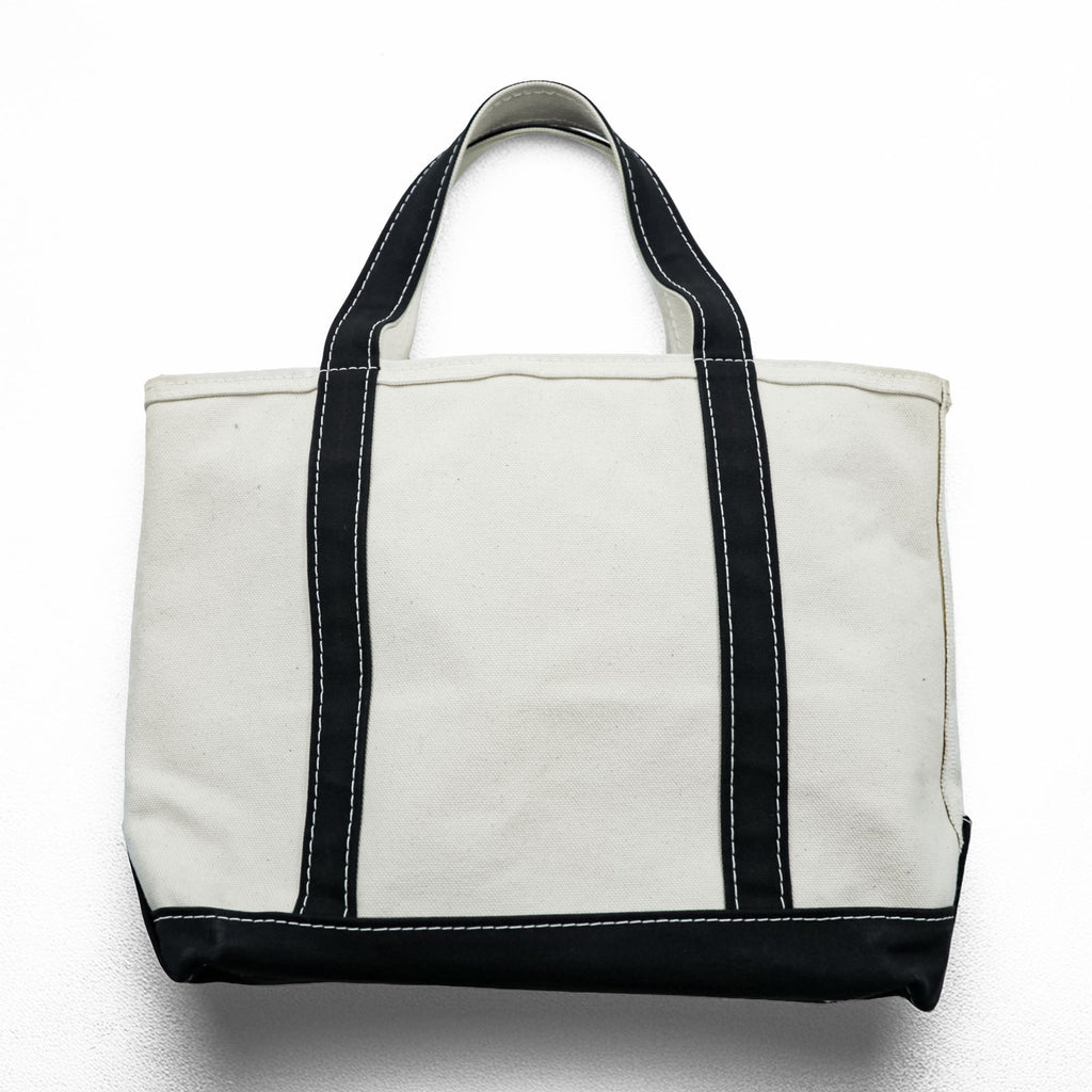 L.L.Bean USA Made BOAT AND TOTE Bag, Black/White, Zip-Top, Medium, 112644