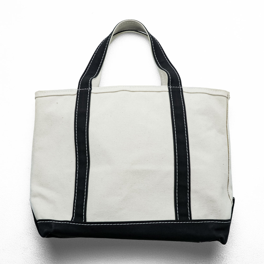 L.L.Bean USA Made BOAT AND TOTE Bag, Black/White, Zip-Top, Medium, 112644