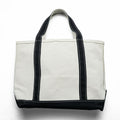 L.L.Bean USA Made BOAT AND TOTE Bag, Black/White, Zip-Top, Medium, 112644