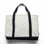 L.L.Bean USA Made BOAT AND TOTE Bag, Black/White, Zip-Top, Medium, 112644