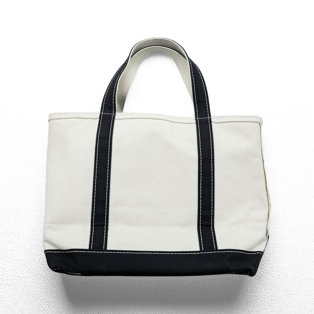L.L.Bean USA Made BOAT AND TOTE Bag, Black/White, Zip-Top, Medium, 112644