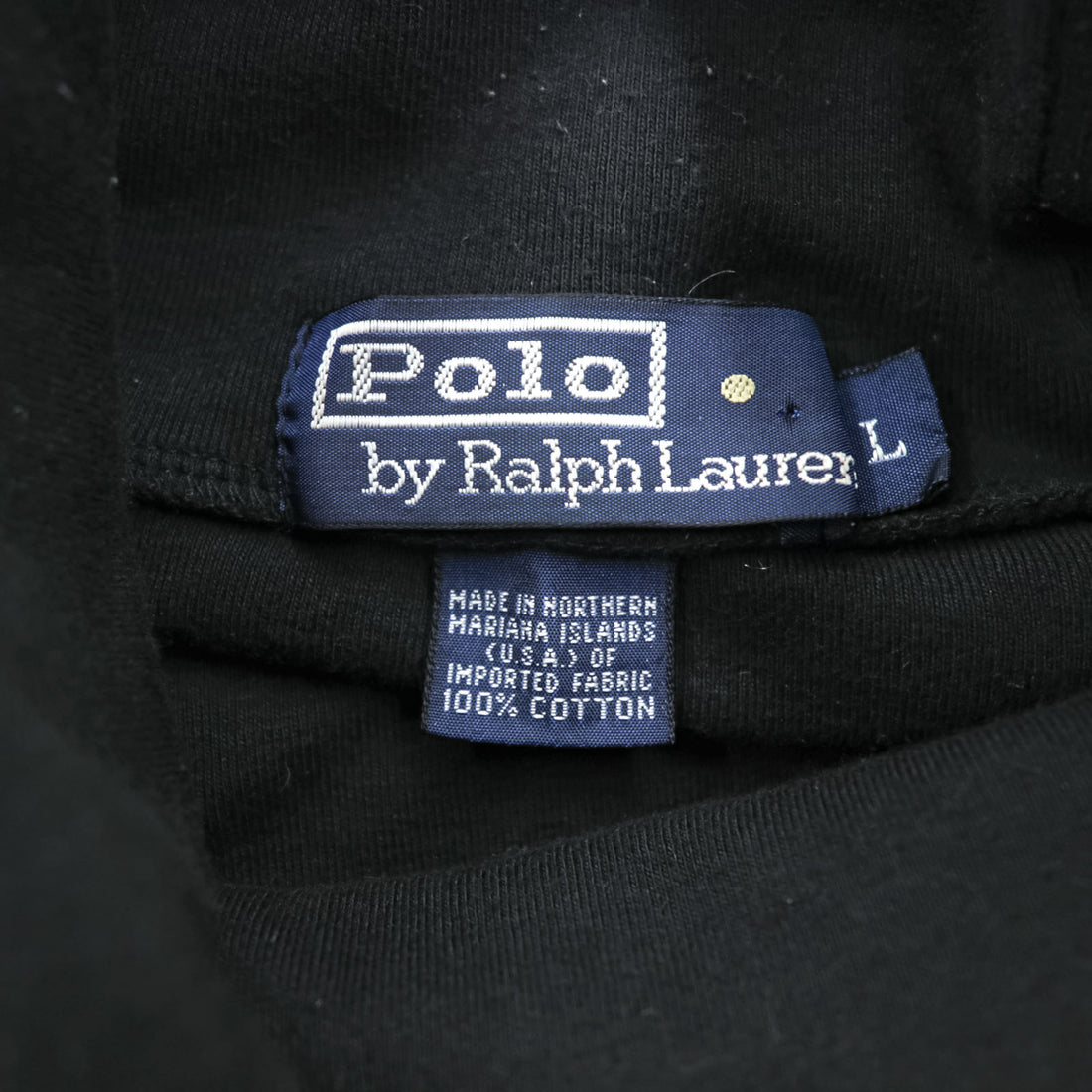 Polo Ralph Lauren 90s Vintage Turtleneck Long Sleeve T-Shirt, Size L, Black, Small Pony Embroidery
