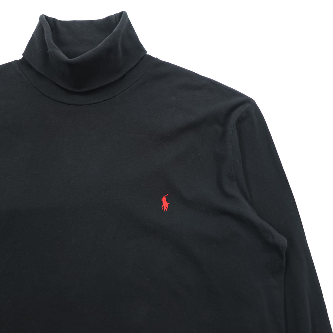 Polo Ralph Lauren 90s Vintage Turtleneck Long Sleeve T-Shirt, Size L, Black, Small Pony Embroidery
