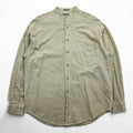 Vintage 90s Band Collar Shirt, Size L, Beige, ROBERT STOCK