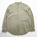 Vintage 90s Band Collar Shirt, Size L, Beige, ROBERT STOCK