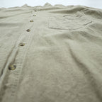 Vintage 90s Band Collar Shirt, Size L, Beige, ROBERT STOCK