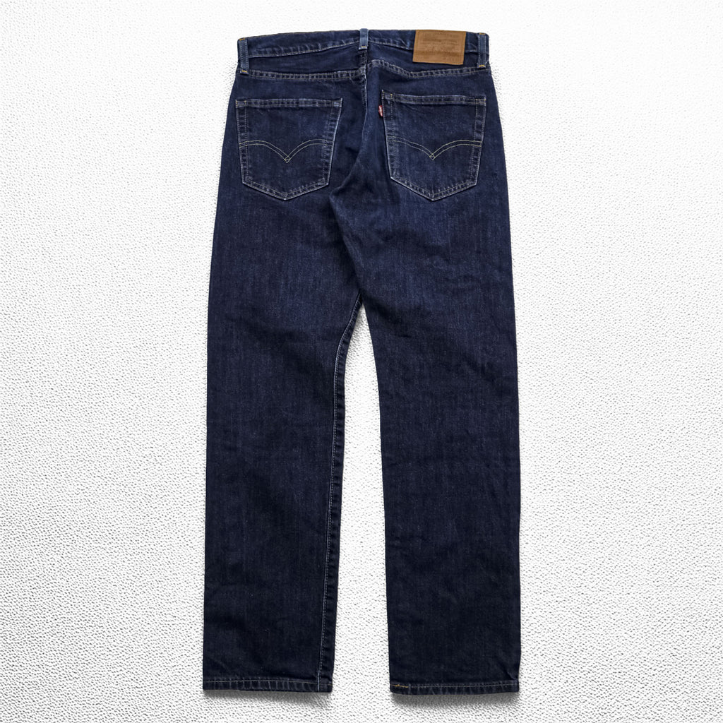Levi Strauss 502 Tapered Fit Denim Pants Jeans, Size M, Blue, Big E, Leather Patch, 29507-0280