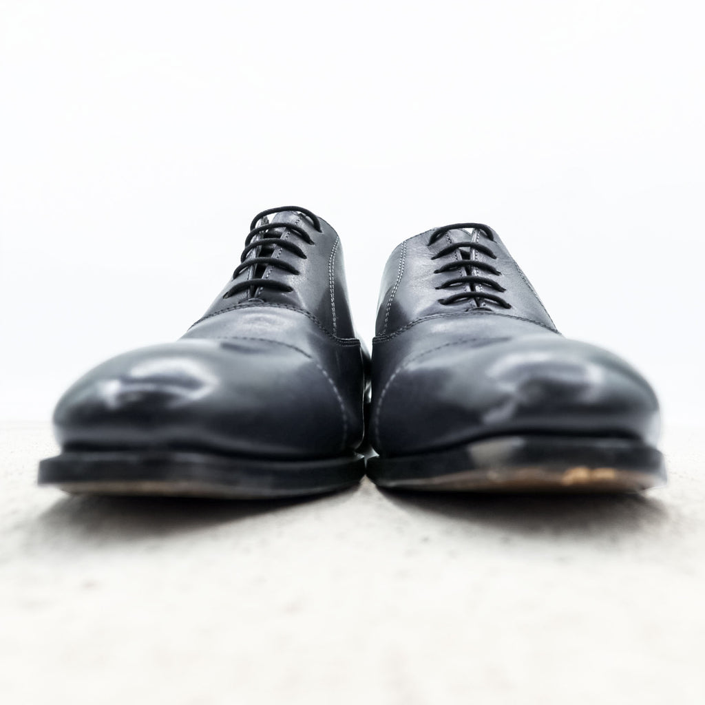 DEVRED イタリア製 ストレートチップ ドレスシューズ 革靴 27.5cm ネイビー レザー